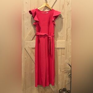 GB Girls Pink Ruffle Sleeve Dress